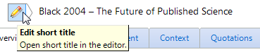 Editing a short title