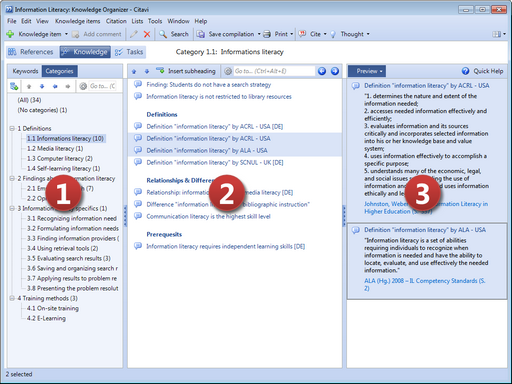 knowledge organizer workspace